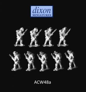 Dixons 25mm/28mm ACW: ACW048a Infantry Standing at Ready (Hat) x 9