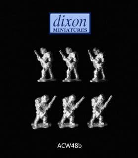 Dixons 25mm/28mm ACW: ACW048b Infantry Standing at Ready (Kepi) x 6
