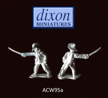 Dixons 25mm/28mm ACW: ACW095a Officer Brandishing Sword (Hat) x 1