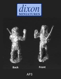Dixons 25mm/28mm American Indian Wars: AP03 Apache Warrior Walking Hand Raised x1