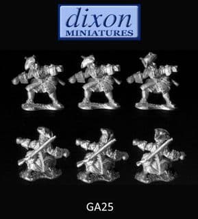 Dixons 25mm/28mm Louis XIV GA25 French Grenadiers Throwing Grenade (x 6)