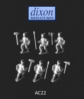 Dixons 25mm Chinese Han Dynasty AC22 Unarmoured Infantry with Mixed Weapons (6 models)