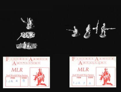 FAA 20mm WWII Japanese IJA4 & IJA7 LMG Team Firing & Riflemen Skirmishing (6 models)