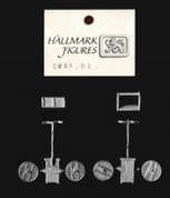 Hallmark 15mm Carts & Wagons CW06aOx Closed Tumbril (solid wheels) Ox Yoke (2 models)