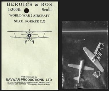 Heroics & Ros 6mm WWII Dutch Aircraft NEA31 Fokker C.X Biplane Scout/Bomber x 1