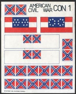 HQ Standards American Civil War 15mm Confederate Self Adhesive Flags (1 sheet)