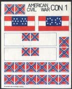 HQ Standards American Civil War 15mm Confederate Self Adhesive Flags (1 sheet)