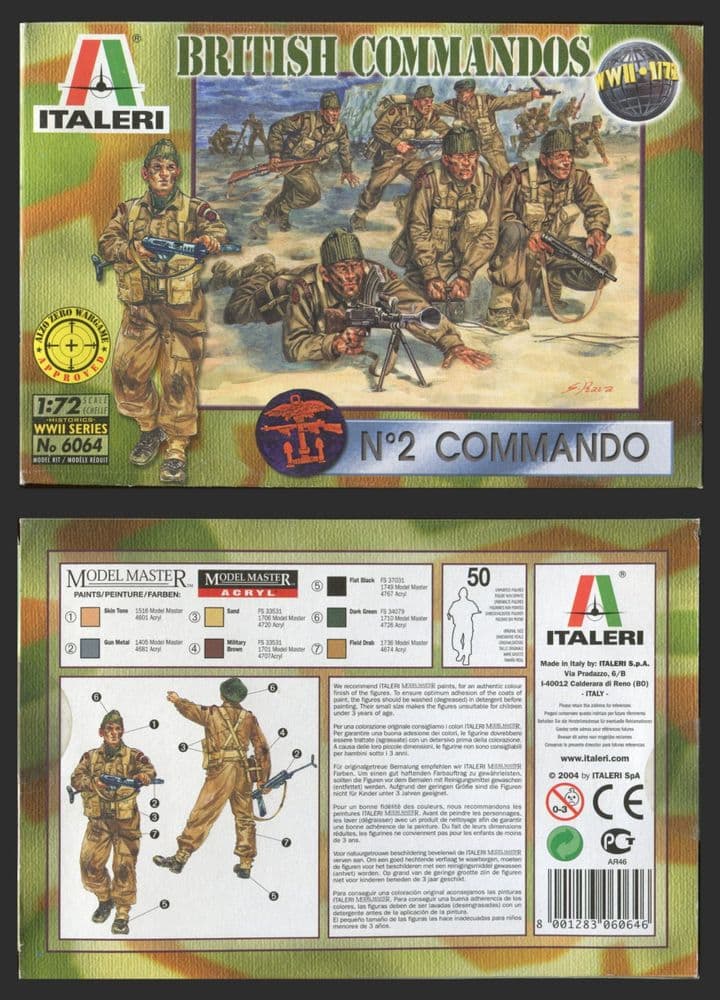 Maquette Italeri – Commandos Britanniques – 1/72 – 40 à 50 Figurines – Assemblage – Dès 14 Ans – Pour Diorama Militaire Et Collection