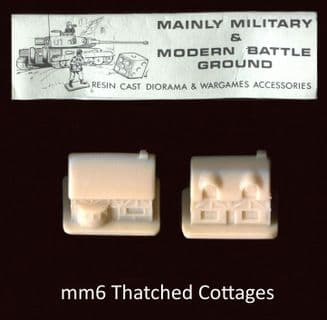 Mainly Military 1/300 (6mm) Resin Models: mm06 Thatched Cottages (2 different models)