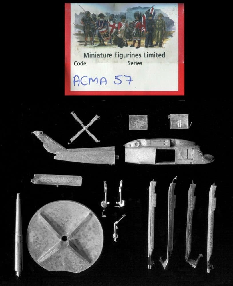 Minifigs 10mm/12mm Modern US ACMA57 UH60 Black Hawk Helicopter Base