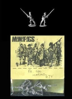 Minifigs 15mm French & Indian War (1754-1763) 67V French Colony Marines (x 6 figs only)