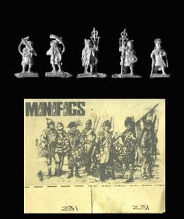 Minifigs 15mm Imperial Romans Z31 Early Roman Infantry Command (x 5 figs only)