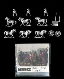 Minifigs 15mm World War I British 2WBH 6-Horse Team & Limber (Steel Helmet)