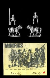 Minifigs 15mm World War I German 5WGC Hussars Command (x 2 mtd figs only)