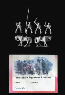 Minifigs 15mm WWI Russian 2WRC Cossack Command (4 mtd figs)