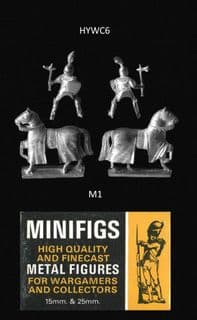 Minifigs 25mm Hundred Years War HYWC6 Knights with Battle Axe on M1 Horses (x 2)