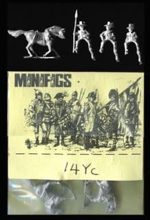 Minifigs Vintage 15mm ACW 14YC Confederate Cavalry Command (x 3 mtd figs)