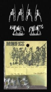 Minifigs Vintage 15mm Napoleonic Russian 22RC Hussars in Dolman with Lance 1812 old range (4 figs)