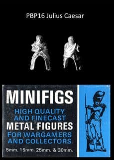 Minifigs Vintage 25mm Ancient Range PBP16 Julius Caesar, Roman Commander (2 – riders only)