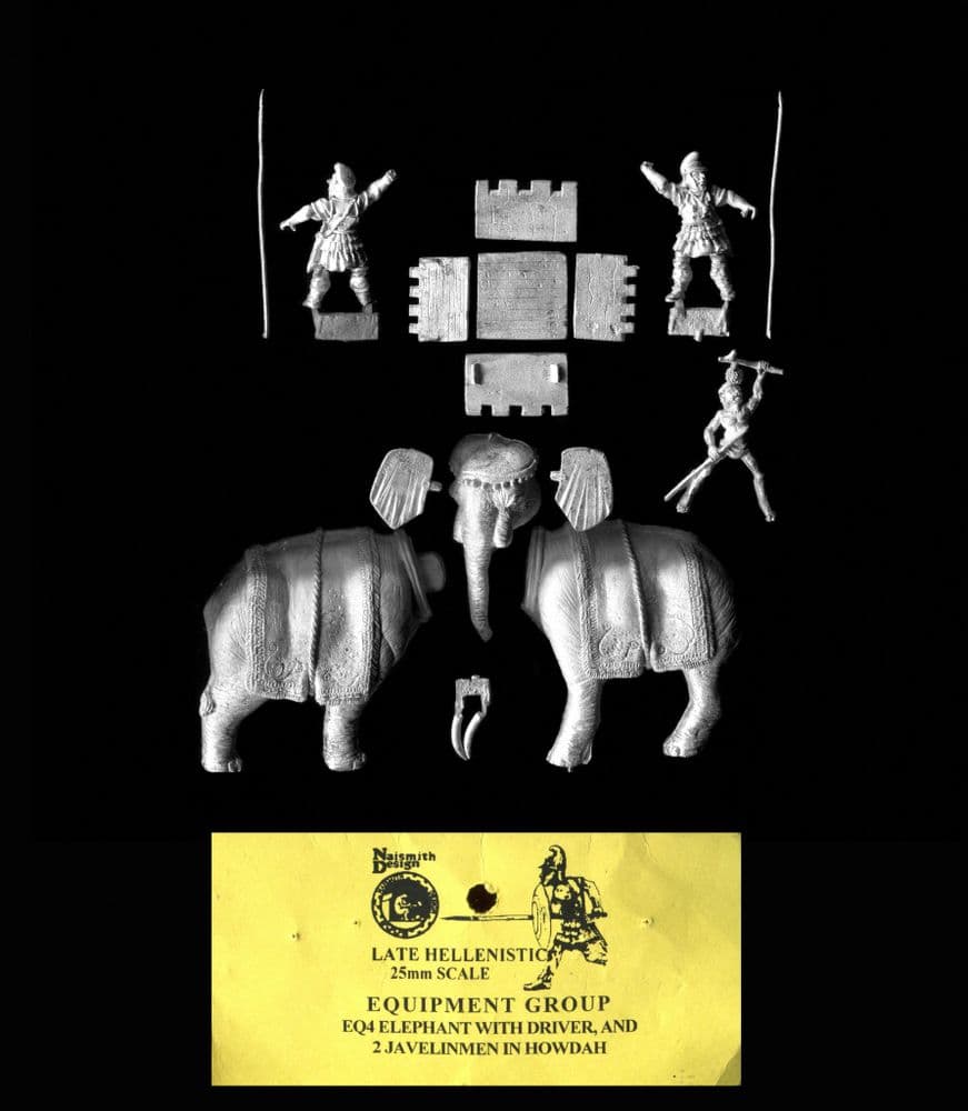 Naismith 25mm Late Hellenistic EQ4 Elephant Mahout & 2 Macedonian Crew ...