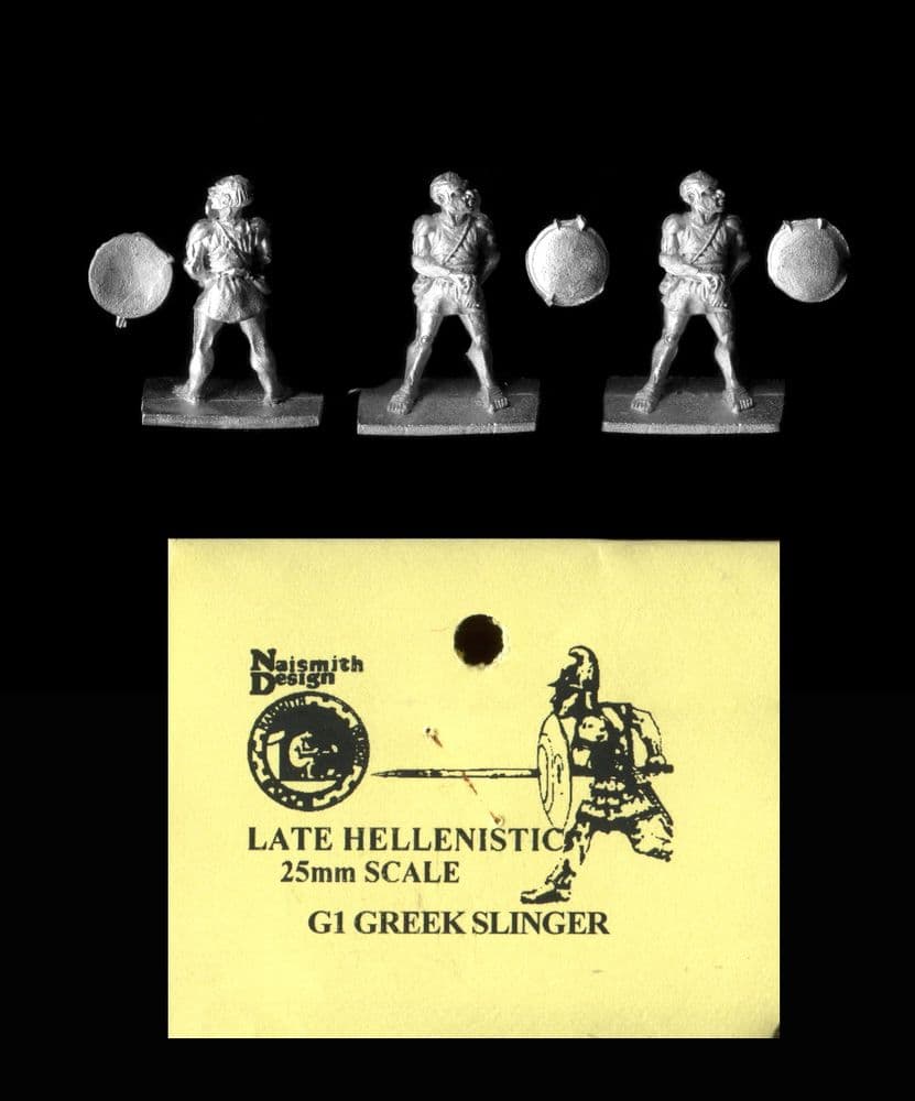Geek Slinger Naismith 25mm Late Hellenistic G01 Greek Light Infantry Slinger 3 figs
