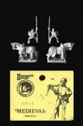 Naismith Design 15mm Medieval (HYW) MM14 Mounted Knight Flat-Topped Helm, Lance, Armoured Horse (3)