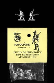Naismith Design 15mm Napoleonic Brunswick BRN05 Leib Battalion Attacking 1815 (5 figs only)