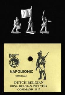 Naismith Design 15mm Napoleonic Dutch-Belgian DBN06 Belgian Infantry Command 1815 (6)
