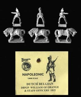 Naismith Design 15mm Napoleonic Dutch-Belgian DBN29 William of Orange & Aides 1815 (3)