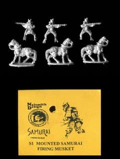 Naismith Design 15mm Samurai Range S01 Mounted Samurai Firing Musket (x 3)