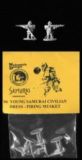 Naismith Design 15mm Samurai Range S06 Unarmoured Samurai Firing Musket (x 6)