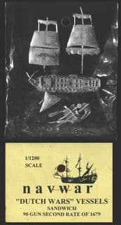 Navwar 1/1200 17th/18th Century DUB05 English Ship “Sandwich” 2nd Rate of 1679