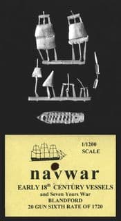 Navwar 1/1200 17th/18th Century DUB17 English Ship “Blandford” 6th Rate of 1720