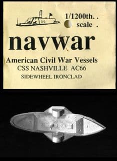 Navwar 1/1200 ACW Naval AC66 CSS Nashville – Side Wheel Ironclad (x 1)