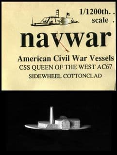 Navwar 1/1200 ACW Naval AC67 CSS Queen of the West – Sidewheel Cotton Clad