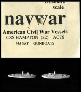 Navwar 1/1200 ACW Naval AC76 CSS Hampton – Maury Gunboats (x 2)