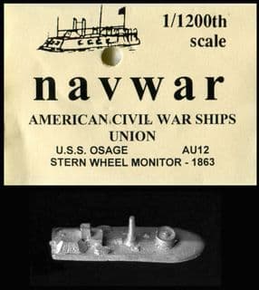 Navwar 1/1200 ACW Naval AU12 USS Osage – Stern Wheel Monitor (x 1)