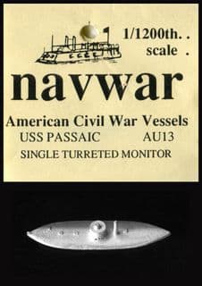 Navwar 1/1200 ACW Naval AU13 USS Passaic Single Turret Coastal Monitor (x 1)