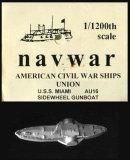 Navwar 1/1200 ACW Naval AU16 USS Miami – Sidewheel Gun Boat (x 1)