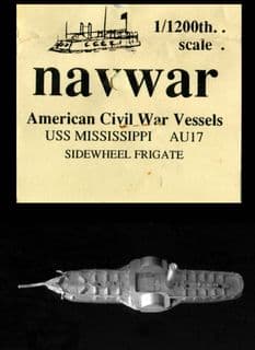 Navwar 1/1200 ACW Naval AU17 USS Mississippi – Sidewheel Frigate (x 1)
