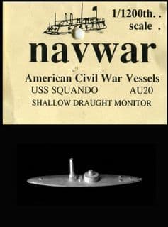 Navwar 1/1200 ACW Naval AU20 USS Squando – Shallow Draught Monitor (x 1)