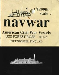 Navwar 1/1200 ACW Naval AU23 USS Forest Rose – Sternwheel Tinclad Gunboat (x 1)