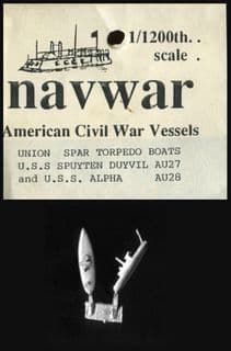 Navwar 1/1200 ACW Naval AU27/AU28 Spar Torpedo Boats (x 2 different models)