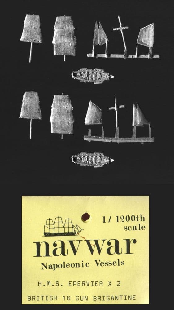 Navwar 1/1200 Napoleonic Ships British HMS Epervier 16 guns x 2 models