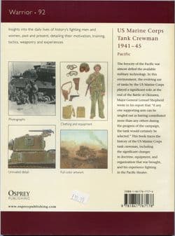 Osprey Warrior WAR 092 US Marine Corps Tank Crewman 1941 – 45 Pacific