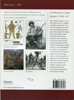 Osprey Warrior WAR 109 US Marine Corps Raider 1942-43