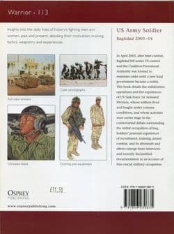 Osprey Warrior WAR 113 US Army Soldier – Baghdad 2003-04