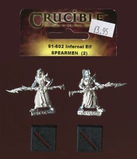 Ral Partha 25mm Crucible 91-602 Infernal Elf Spearmen (x 2)
