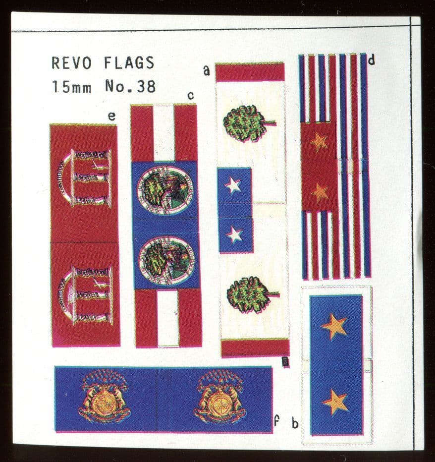 Revo Flags 15mm No 38 ACW Confederate State Flags