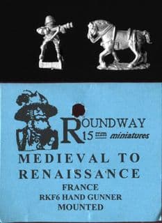 Roundway 15mm Renaissance RKF06 French Mounted Handgunner (x 4)